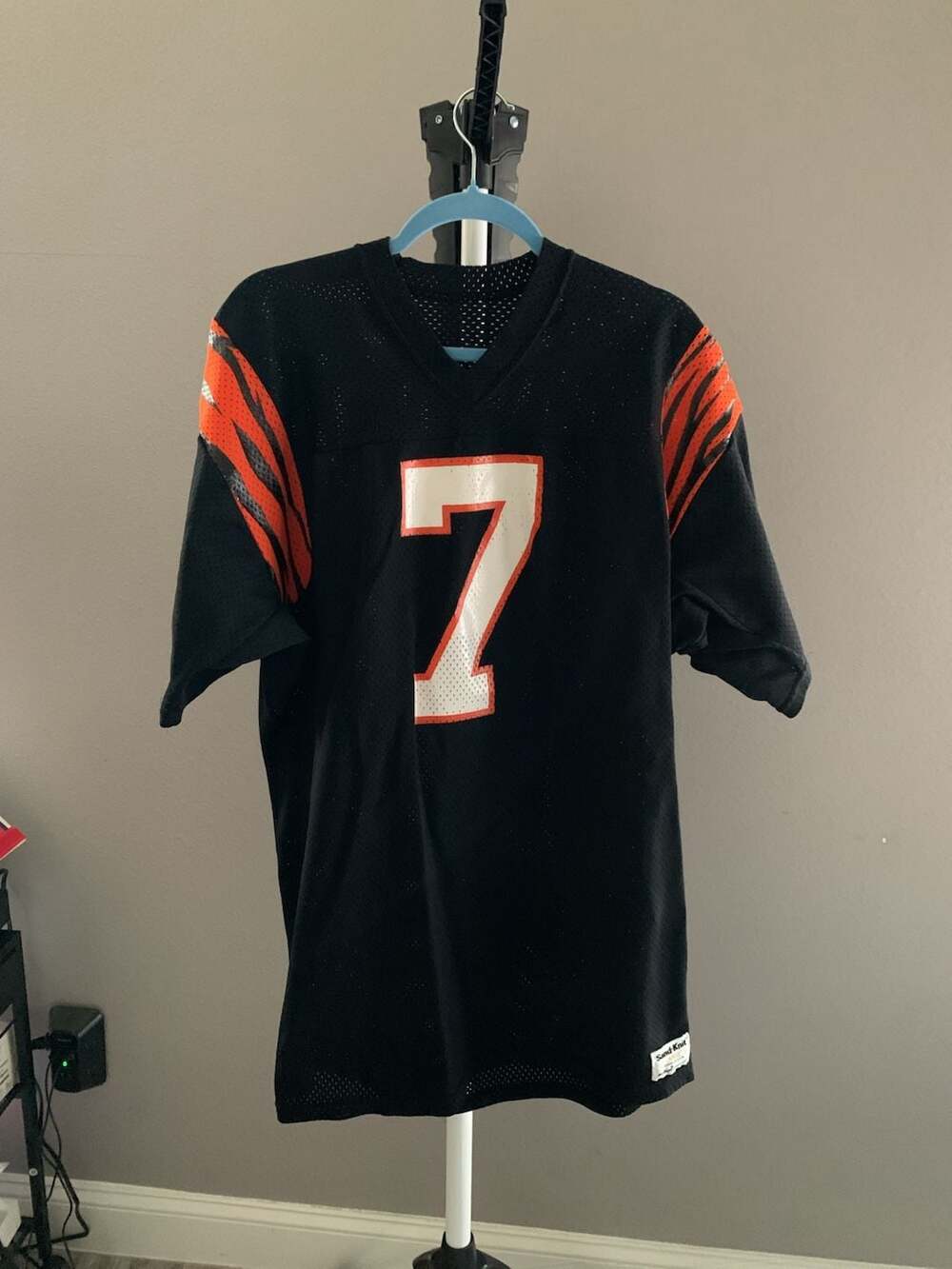 Vintage Sand-Knit Cincinnati Bengals Boomer Esiason #7 Mesh Jersey
